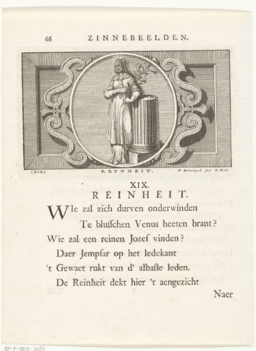 Emblem with an allegory of chastity (purity)