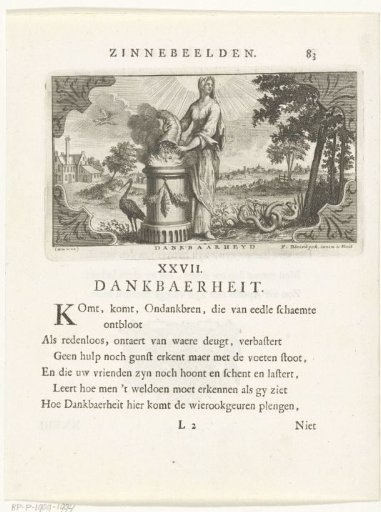 Emblem with an allegory of gratitude