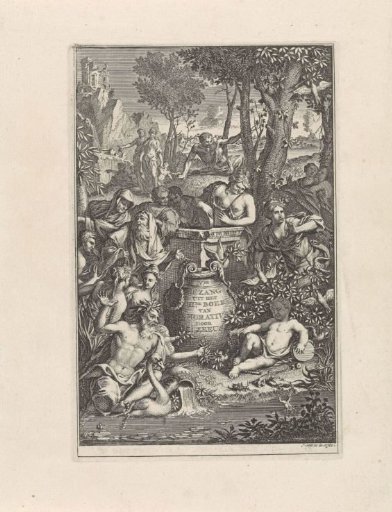 Mythological figures in a landscape