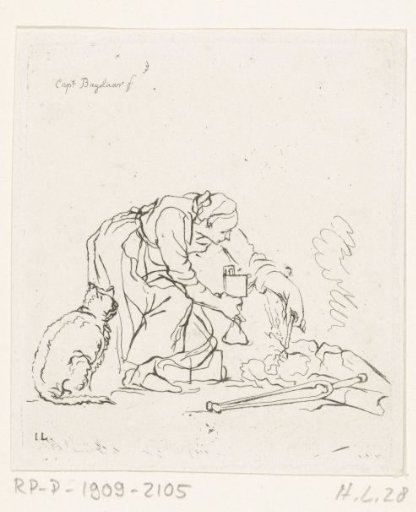 Woman with a sulfur stick and lamp