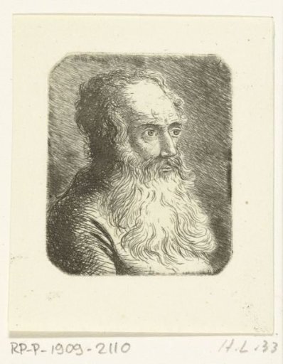 Portrait bust of an old man with a beard