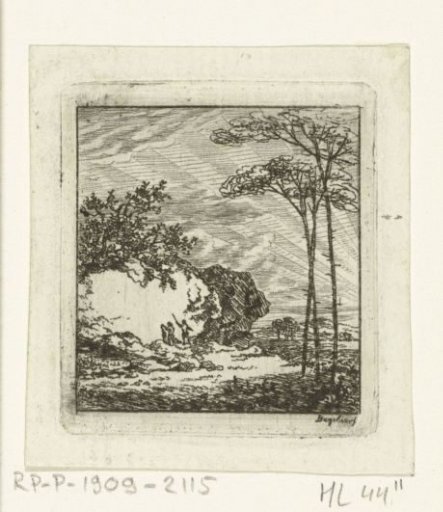 Rocky Landscape with Two Men