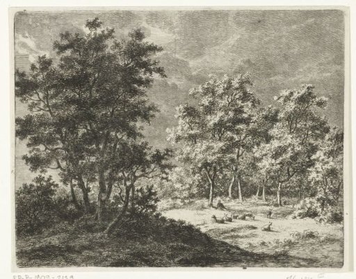 Landscape with a shepherd and seven sheep