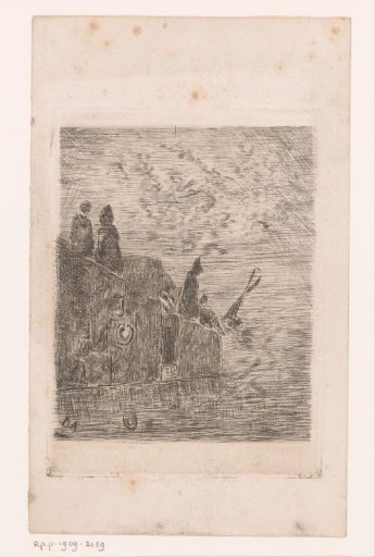 Figures on the corner of the quay of La Goulette