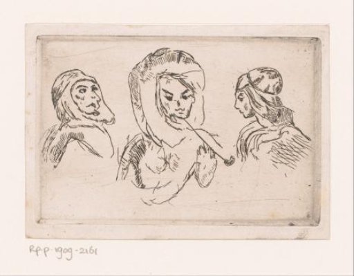 Three figures with a headscarf