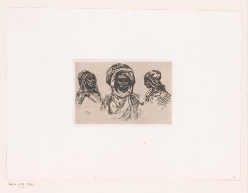 Three figures with a headscarf