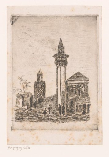 Bazaar and mosque in Tunis