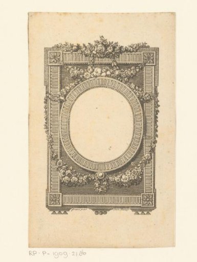 Oval frame with garlands