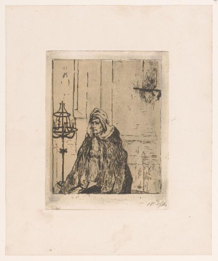 Praying lady in church or chapel