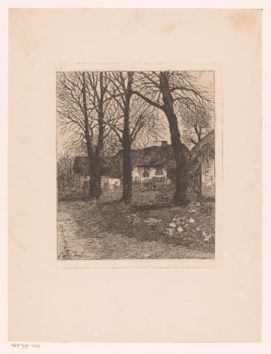 Farmhouse with three trees