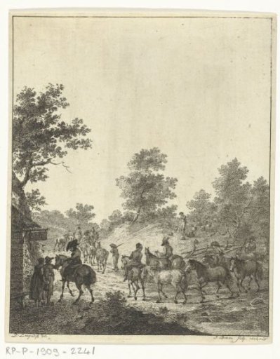A group of cavalry horses at an inn