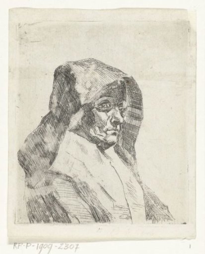 Bust of a woman with a cap