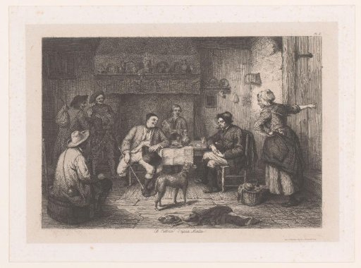 Angry woman shows men the door in an inn