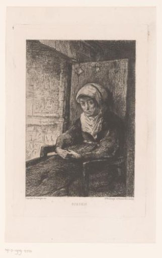 Soetkin, mother of Till Eulenspiegel, sits by the hearth