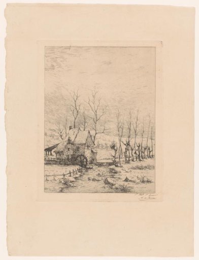 Winter Landscape with Watermill