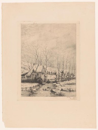 Winter Landscape with Watermill