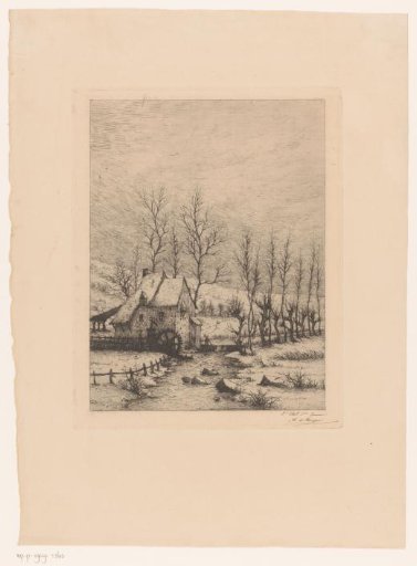 Winter Landscape with Watermill
