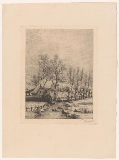 Winter Landscape with Watermill