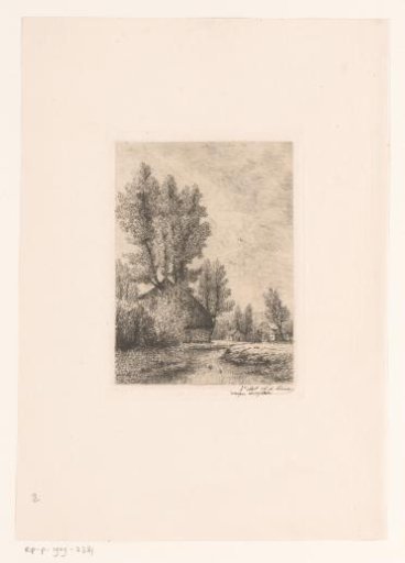 Farmhouses situated by a stream