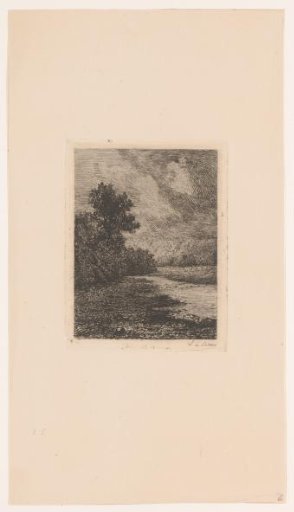 River landscape by moonlight
