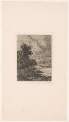 River landscape by moonlight