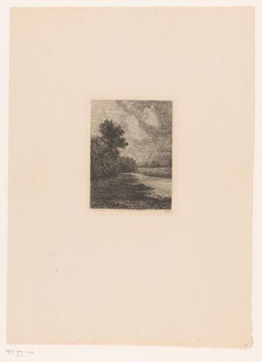 River landscape by moonlight