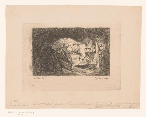 Young woman with bare breast lying on a bed