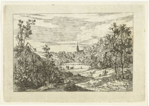 Dune Landscape and View of Houses and Church of Scheveningen