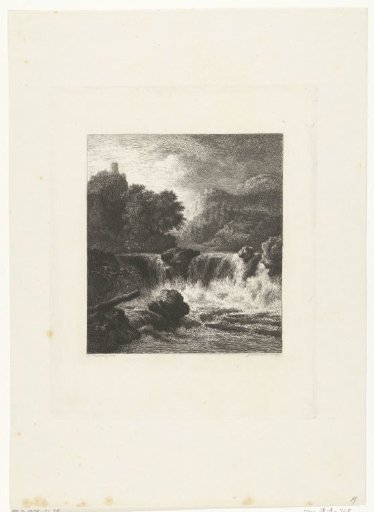 Mountain Landscape with a Waterfall