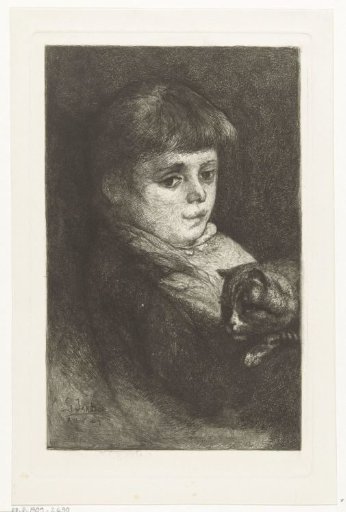 Portrait of Eleonora Bos with a cat