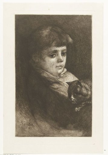 Portrait of Eleonora Bos with a cat