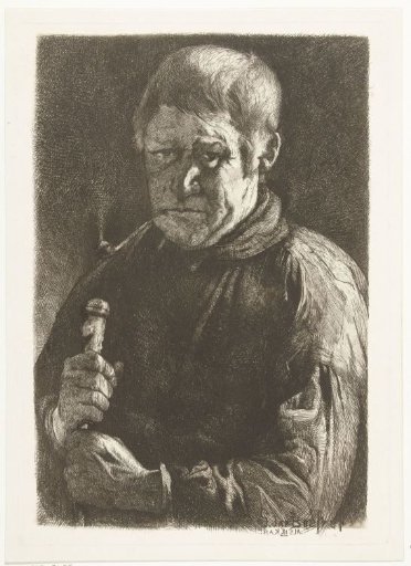 Man with pipe and walking stick