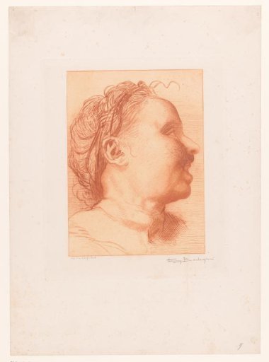 Smiling woman looking obliquely upwards