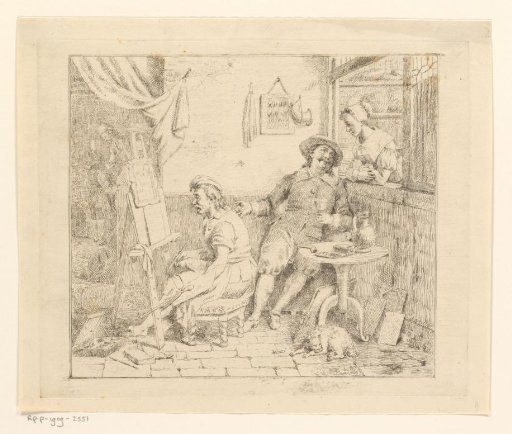 Joos van Craesbeeck and Adriaen Brouwer in Craesbeeck's studio