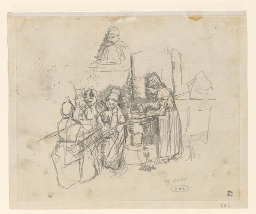 Street with Lace-Makers at Work