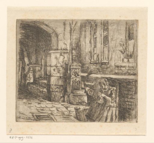 Seamstress at a water pump