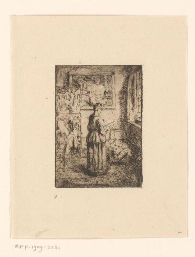 Interior with a young woman reading a letter