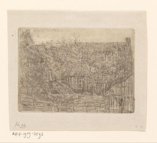 Farmhouse with a wooden fence