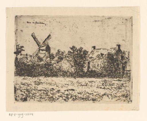 Landscape with mill and house