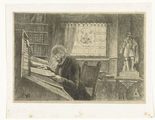 Portrait of Frederik Verachter at his desk in the archive