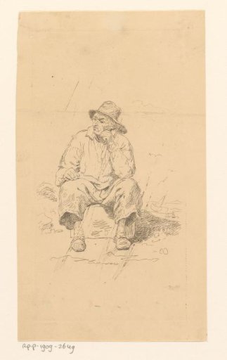 Seated old fisherman
