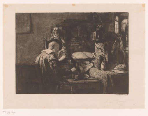 Artist at work in his studio