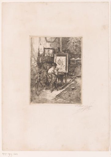 Painter in his studio