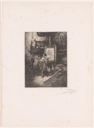 Painter in his studio