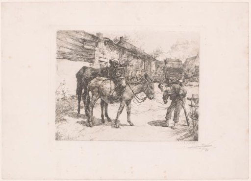 Man Shouting at Two Donkeys