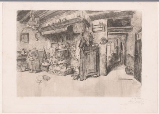 Old Peasant Woman in the Kitchen
