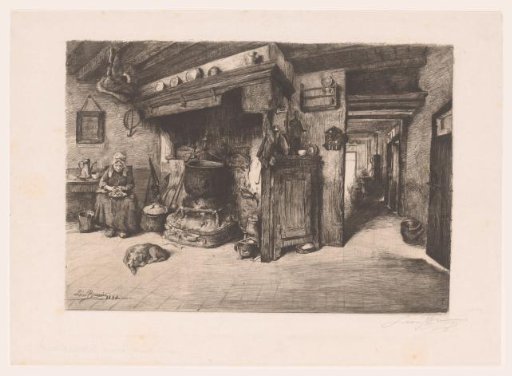 Old Peasant Woman in the Kitchen