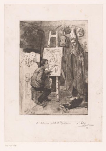 Artist, His Model and a Connoisseur in the Studio