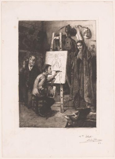 Painter, His Model and a Connoisseur in the Studio