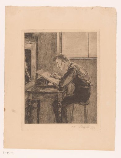 Draftsman Bent Over His Work